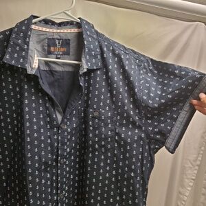 2for$20 Quilted Giraffe blue navy anchor button down cotton XXL t-shirt beach